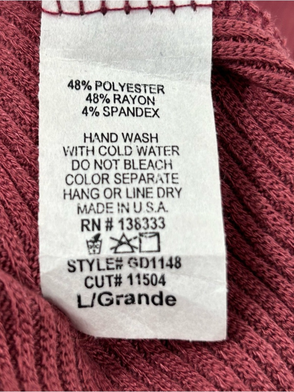 Fashion Nova Ribbed Cold-Shoulder Mock Neck Burgundy Dress Size L - Picture 9 of 9